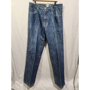 Brooklyn Xpress BX70 Jeans 40 x 34 Blue Relaxed Streetwear Baggy Hip Hop Creased